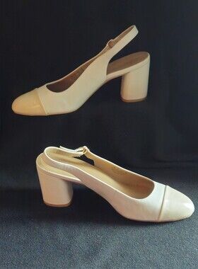 Naturalizer Sophie Cream Slingback Block Heel Pumps - Size 12M